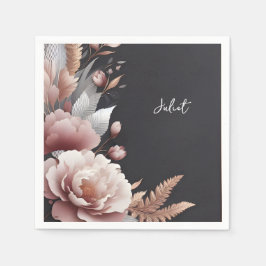 Silk Pink Boho Peony Dusty Rose Brautparty Serviette