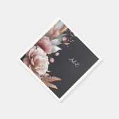 Silk Pink Boho Peony Dusty Rose Brautparty Serviette (Ecke)