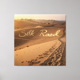 Silk Road Desert Landscape Typography Art Leinwanddruck