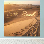 Silk Road Desert Landscape Typography Art Leinwanddruck (Insitu (Holzboden))