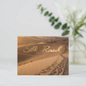 Silk Road Desert Landscape Typography Art Postkarte (Stehend Vorderseite)
