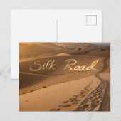 Silk Road Desert Landscape Typography Art Postkarte (Vorne/Hinten)