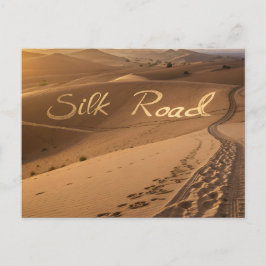 Silk Road Desert Landscape Typography Art Postkarte