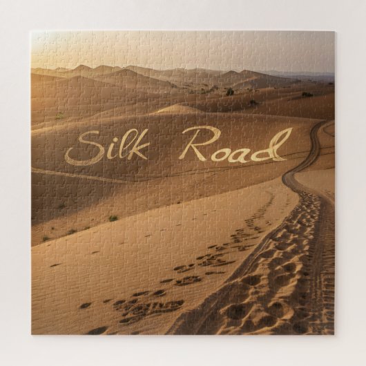 Silk Road Desert Landscape Typography Art Puzzle (Vertikal)