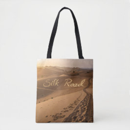 Silk Road Desert Landscape Typography Art Tasche