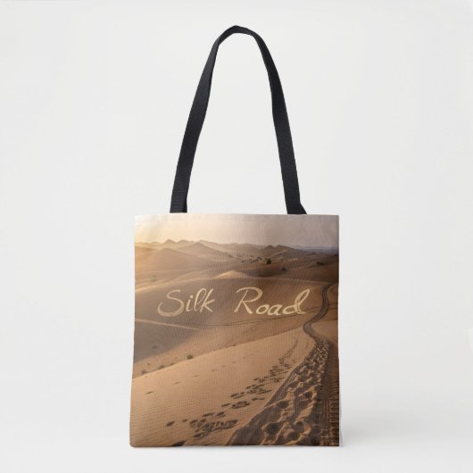 Silk Road Desert Landscape Typography Art Tasche (Vorderseite)