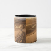 Silk Road Desert Landscape Typography Art Tasse (Zentrum)