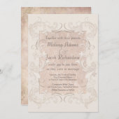 Silk Romance elegante Hochzeit Einladung (Vorne/Hinten)