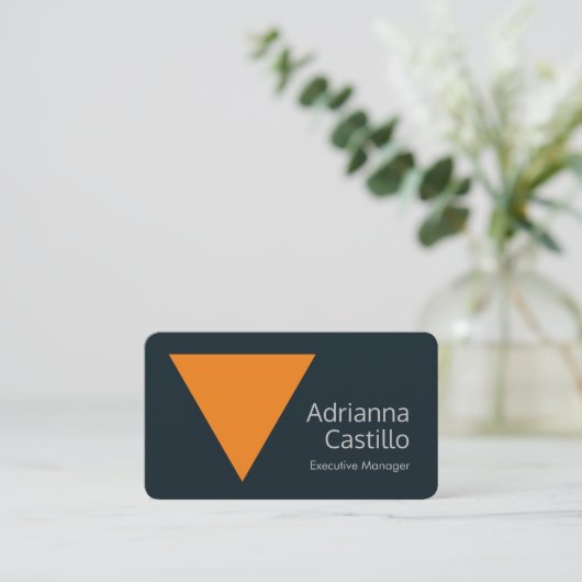 Silk Schlicht Simple Orange Blue Grau Minimalistis Visitenkarte (Stehend Vorderseite)