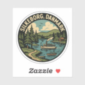 Silkeborg Dänemark See Aufkleber (Blatt)