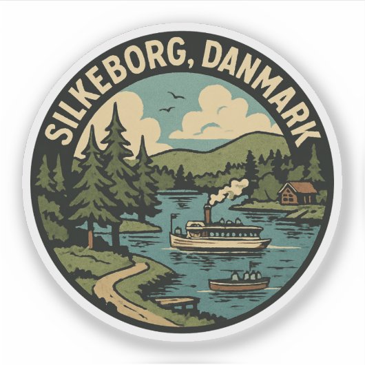 Silkeborg Dänemark See Aufkleber (Vorderseite)