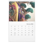 Silken Pines: Eine surreale Stickerei Kalender (Feb 2026)