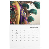 Silken Pines: Eine surreale Stickerei Kalender (Feb 2026)