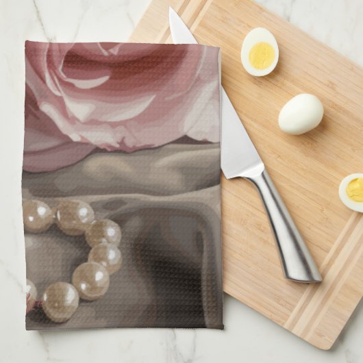 Silken-Rose-Duschvorhang Geschirrtuch (Viertel Falte)