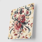 Silken Rose Dynasty Quadratische Wanduhr (Winkel)