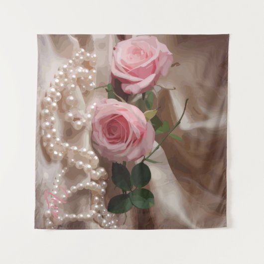 Silken-Rose Wandteppich (Vorderseite (Horizontal))