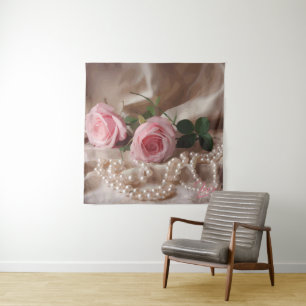 Silken-Rose Wandteppich