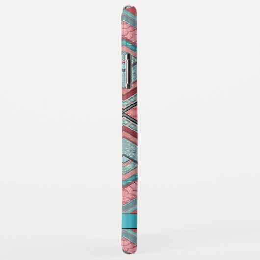 Silken Stripes - Geometric - Blue Copper Case-Mate iPhone Hülle (Hinten/Rechts)