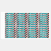 Silken Stripes Set von 96 Custom Rectangle Iron-on Etiketten (Blatt)