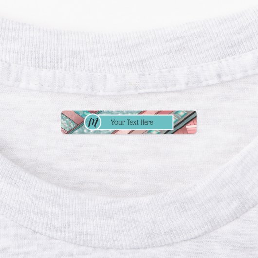 Silken Stripes Set von 96 Custom Rectangle Iron-on Etiketten (Befestigt)