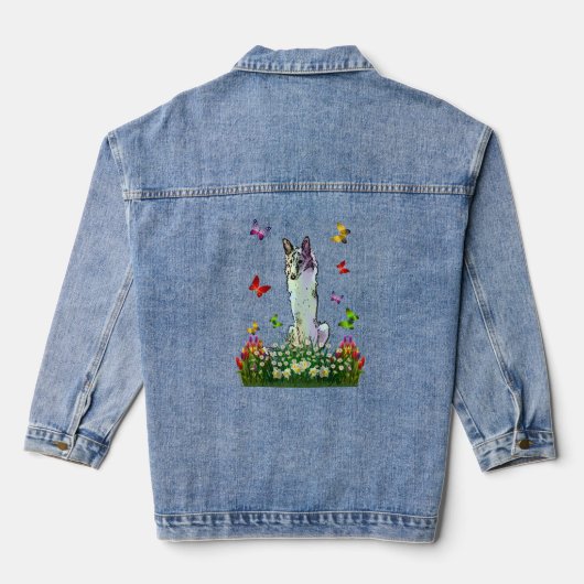 Silken Windhound Blume Patch Jeansjacke (Rückseite)