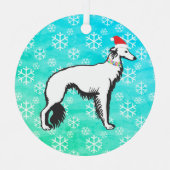Silken Windhound Christmas Magic Ornament Aus Metall (Vorderseite)