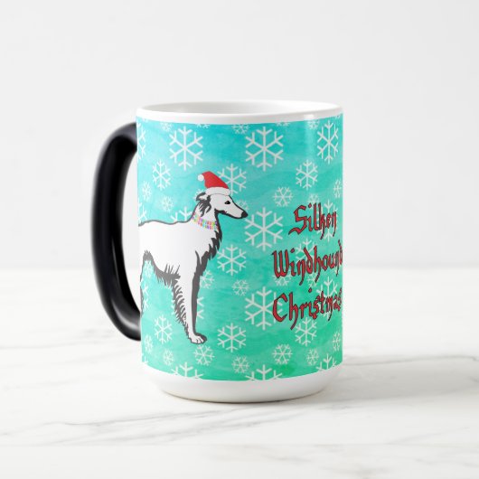 Silken Windhound Christmas Verwandlungstasse (Vorderseite Links)