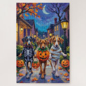 Silken Windhound Dogs in Halloween Costumes Puzzle (Vertikal)