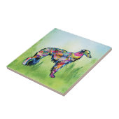 Silken Windhound - farbenfroh Fliese (Seite)