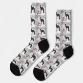 Silken Windhound Frohe Weihnachten Socken (Linkes Detail)
