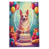 Silken Windhound Geburtstagsfeier Mittlere Geschenktüte (Vorderseite)