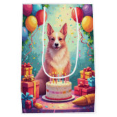 Silken Windhound Geburtstagsfeier Mittlere Geschenktüte (Rückseite)