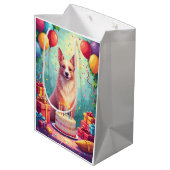 Silken Windhound Geburtstagsfeier Mittlere Geschenktüte (Rückseite Schrägansicht)