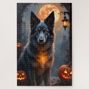 Silken Windhound Gothic Halloween-Porträtkunst Puzzle