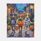 Silken Windhound-Hunde in Halloween-Kostümen Fleecedecke (Vorderseite)