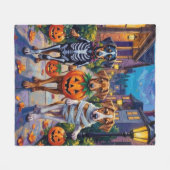 Silken Windhound-Hunde in Halloween-Kostümen Fleecedecke (Vorderseite (Horizontal))