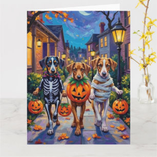 Silken Windhound-Hunde in Halloween-Kostümen Karte