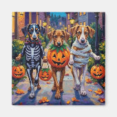 Silken Windhound-Hunde in Halloween-Kostümen Magnet (Vorne)
