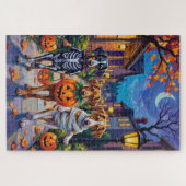 Silken Windhound-Hunde in Halloween-Kostümen Puzzle (Horizontal)