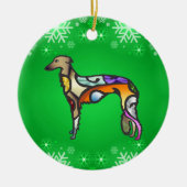 Silken Windhound Keramik Ornament (Vorne)