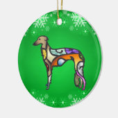 Silken Windhound Keramik Ornament (Links)