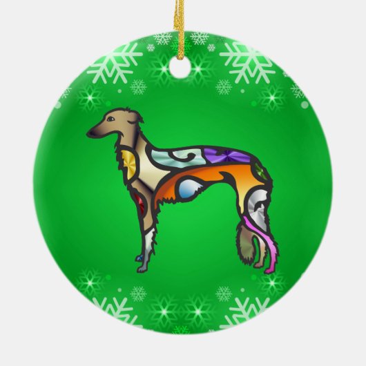 Silken Windhound Keramik Ornament (Hinten)