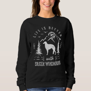 Silken Windhound Leben Besser Mama Papa Hund Sweatshirt