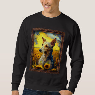 Silken Windhound-Malerei Sonnenblume Blume Mutter  Sweatshirt