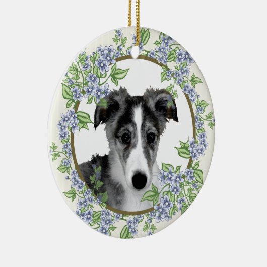 Silken Windhound Puppy Keramik Ornament (Rechts)