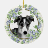 Silken Windhound Puppy Keramik Ornament (Hinten)