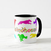 Silken Windhound Running Coffee Tasse (VorderseiteRechts)