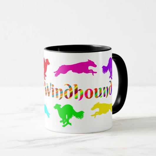 Silken Windhound Running Coffee Tasse (VorderseiteRechts)