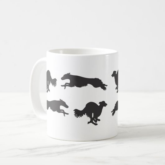 Silken Windhound Running Kaffeetasse (Vorderseite Links)