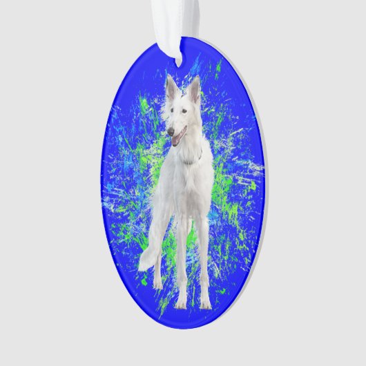 Silken Windhound Spritzer Ornament (Vorderseite)